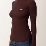 Maglia collo alto in lana MK11B56E2 EA4 ELISABETTA FRANCHI Merlot 