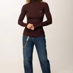 Maglia collo alto in lana MK11B56E2 EA4 ELISABETTA FRANCHI Merlot 
