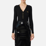 Maglia a costine con taschino MK12B56E2 110 ELISABETTA FRANCHI Nero 