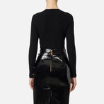 Maglia a costine con taschino MK12B56E2 110 ELISABETTA FRANCHI Nero 