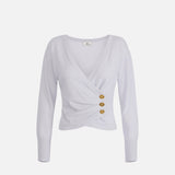 Maglione in misto cashmere con bottoni gioiello MK32S57E2 EA7 ELISABETTA FRANCHI Starlight 
