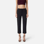 Pantaloni in crêpe leggero con dettagli smoking PA08856E2 110 ELISABETTA FRANCHI Nero 