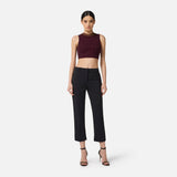 Pantaloni in crêpe leggero con dettagli smoking PA08856E2 110 ELISABETTA FRANCHI Nero 