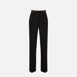 Pantaloni in crêpe con accessorio gioiello PA09956E2 110 ELISABETTA FRANCHI Nero 