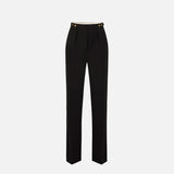Pantaloni in crêpe con accessorio gioiello PA09956E2 110 ELISABETTA FRANCHI Nero 