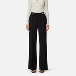Pantaloni in crêpe con accessorio gioiello PA09956E2 110 ELISABETTA FRANCHI Nero 