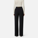 Pantaloni in crêpe con accessorio gioiello PA09956E2 110 ELISABETTA FRANCHI Nero 