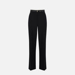Pantaloni in crêpe leggero con nastro logo PA10356E2 110 ELISABETTA FRANCHI Nero 