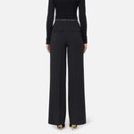 Pantaloni in crêpe leggero con nastro logo PA10356E2 110 ELISABETTA FRANCHI Nero 