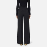 Pantaloni in crêpe leggero con nastro logo PA10356E2 110 ELISABETTA FRANCHI Nero 