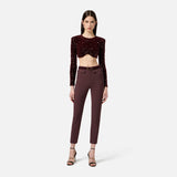 Pantaloni in doppio crêpe PA12056E2 EA4 ELISABETTA FRANCHI Merlot 