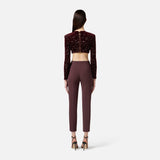 Pantaloni in doppio crêpe PA12056E2 EA4 ELISABETTA FRANCHI Merlot 