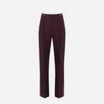 Pantaloni in crêpe con dettagli logo PA12356E2 EA4 ELISABETTA FRANCHI Merlot 