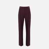 Pantaloni in crêpe con dettagli logo PA12356E2 EA4 ELISABETTA FRANCHI Merlot 