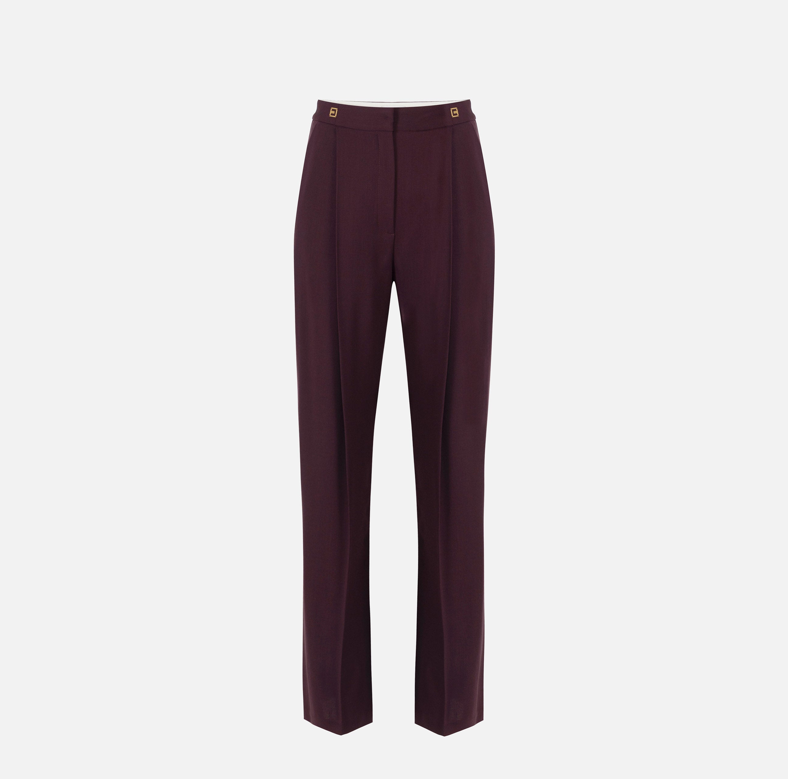 Pantaloni in crêpe con dettagli logo PA12356E2 EA4 ELISABETTA FRANCHI Merlot 