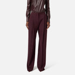 Pantaloni in crêpe con dettagli logo PA12356E2 EA4 ELISABETTA FRANCHI Merlot 