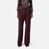 Pantaloni in crêpe con dettagli logo PA12356E2 EA4 ELISABETTA FRANCHI Merlot 