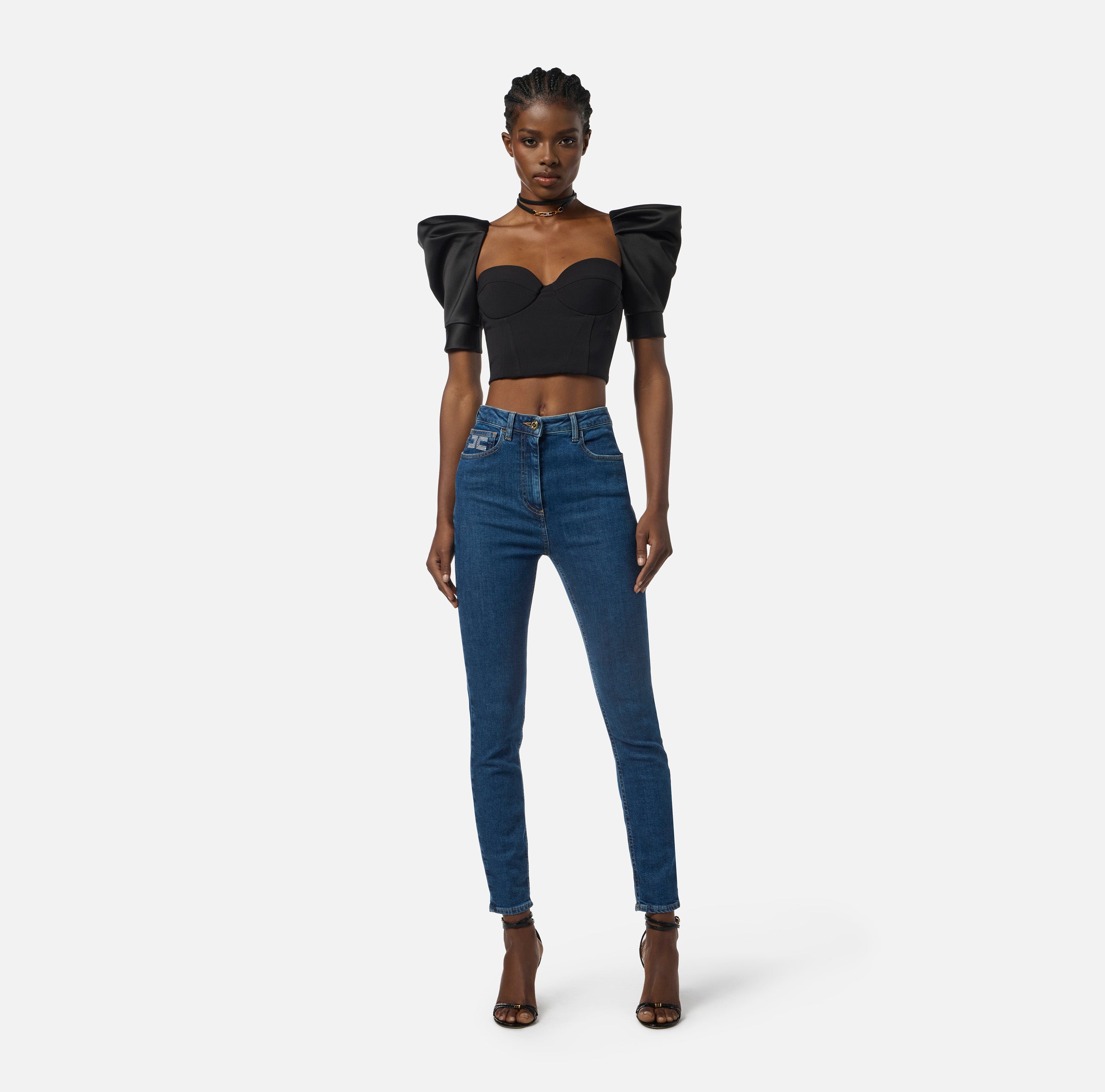 Jeans con logo PJ08I56E2 104 ELISABETTA FRANCHI Blue denim 