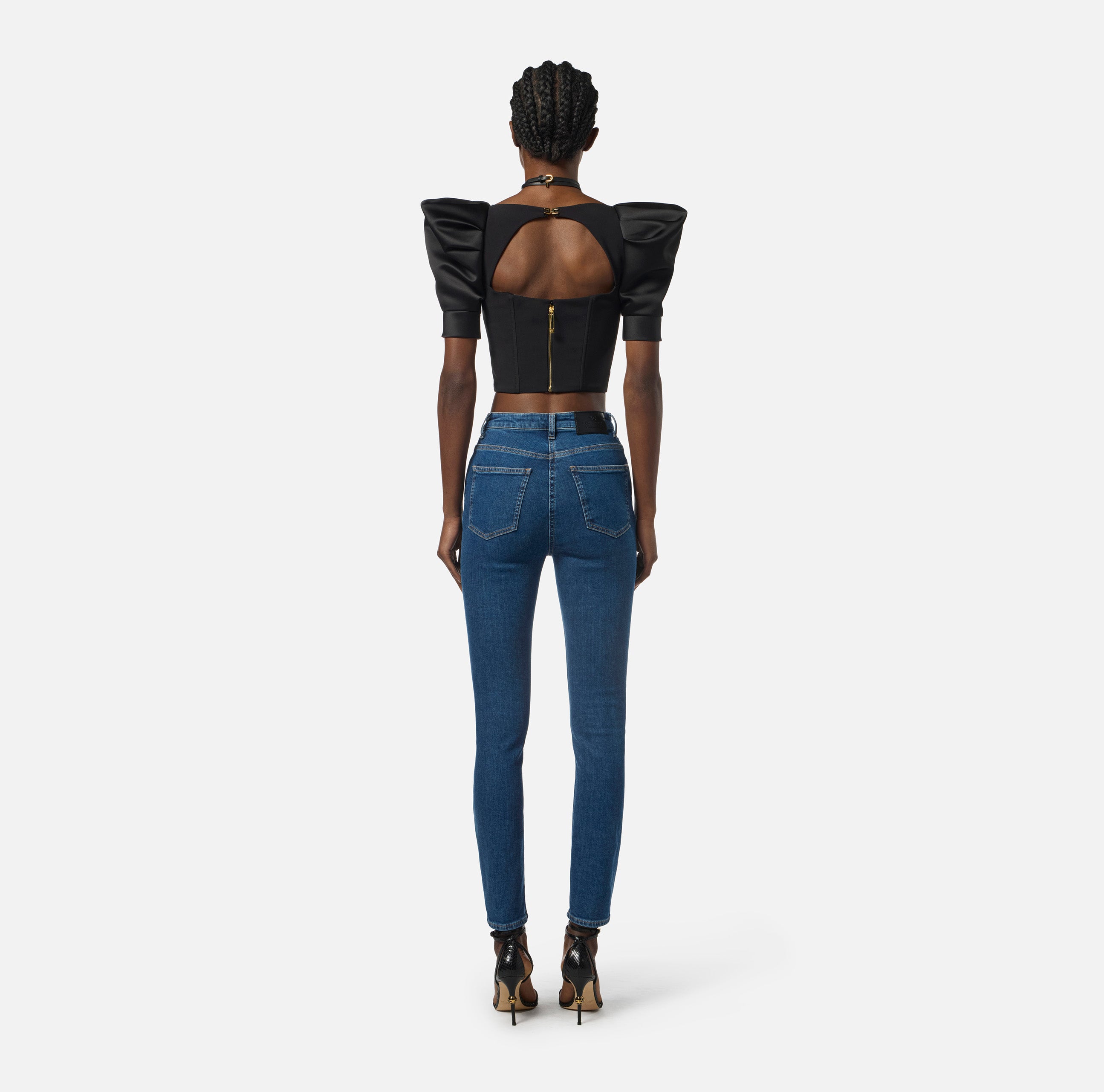 Jeans con logo PJ08I56E2 104 ELISABETTA FRANCHI Blue denim 