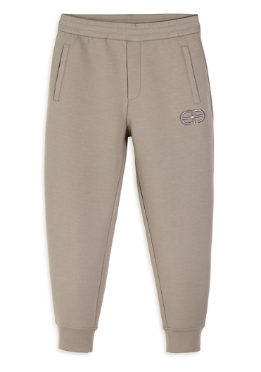 Jogger in jersey con logo ricamato 8N1PT0 1JHSZ 0643 EMPORIO ARMANI Beige 