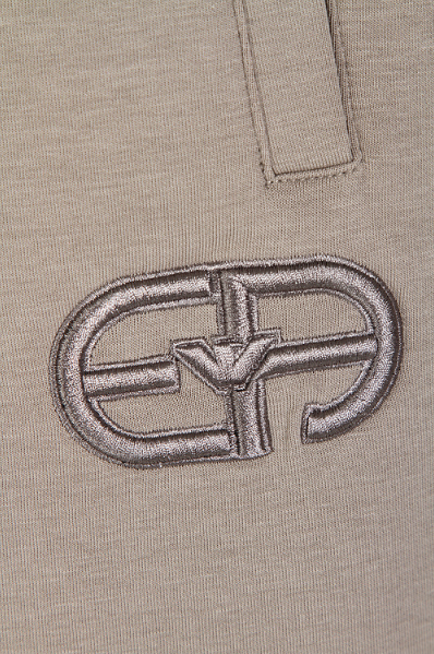 Jogger in jersey con logo ricamato 8N1PT0 1JHSZ 0643 EMPORIO ARMANI Beige 