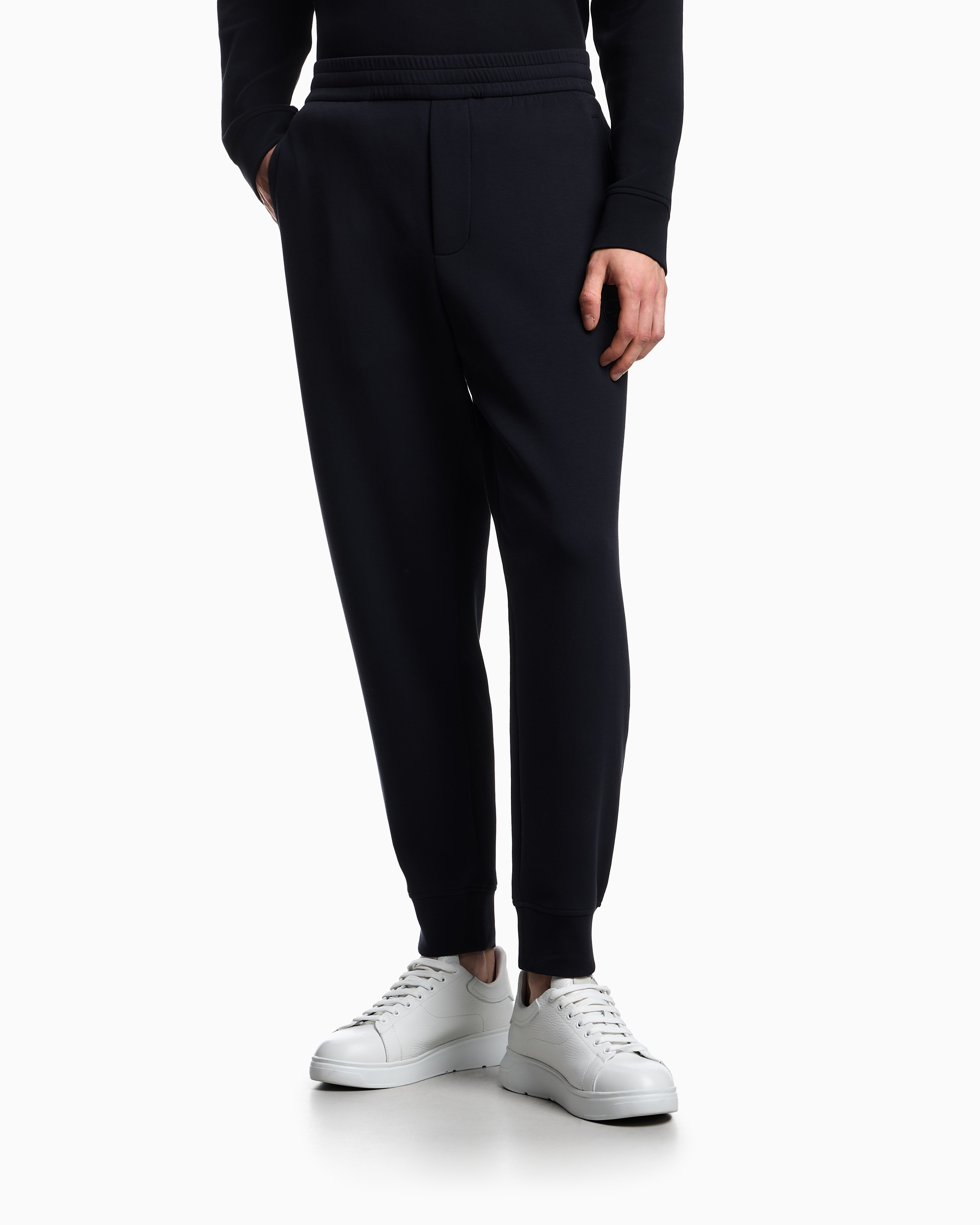 Jogger in jersey con logo ricamato 8N1PT0 1JHSZ 0920 EMPORIO ARMANI Blue 