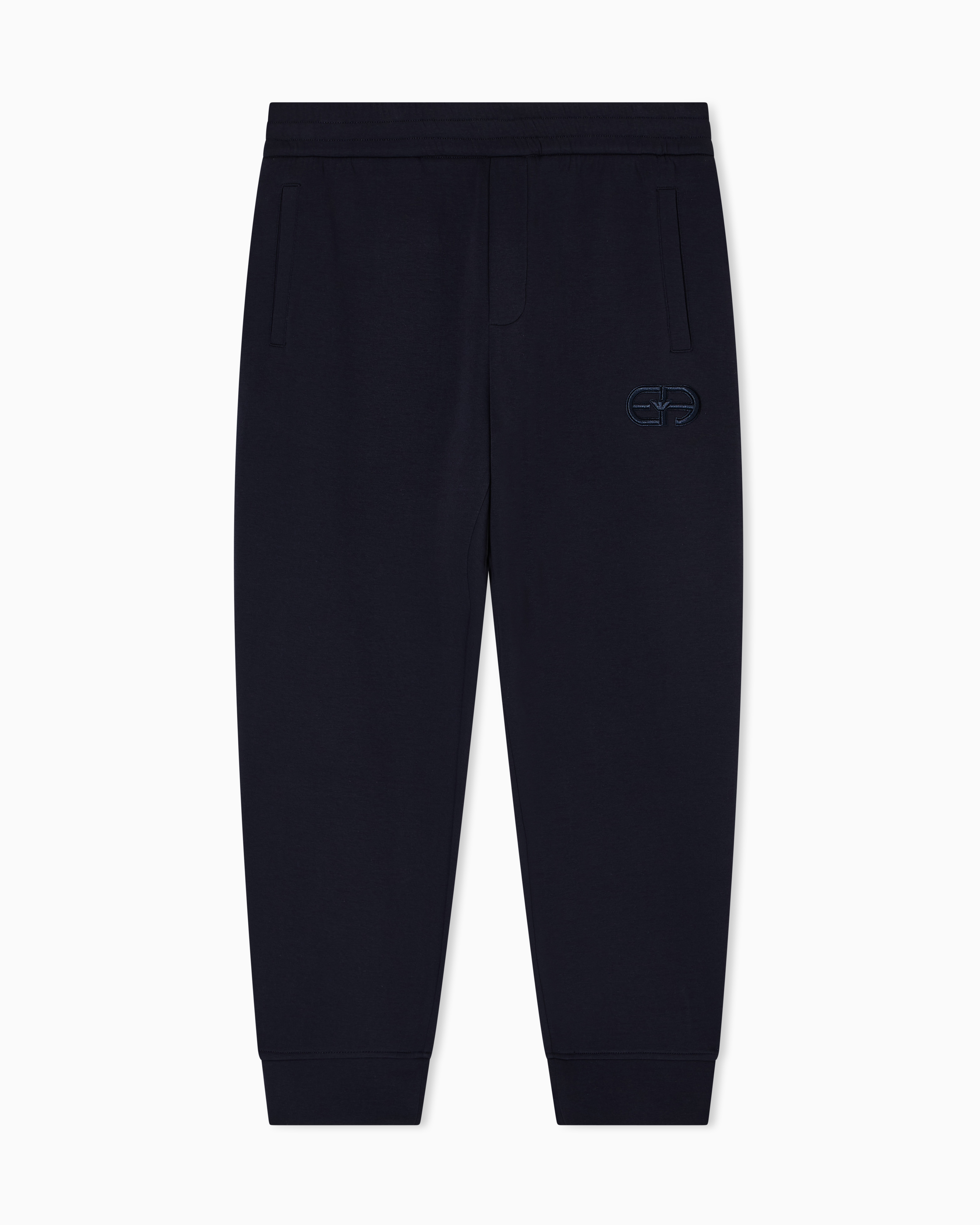 Jogger in jersey con logo ricamato 8N1PT0 1JHSZ 0920 EMPORIO ARMANI Blue 