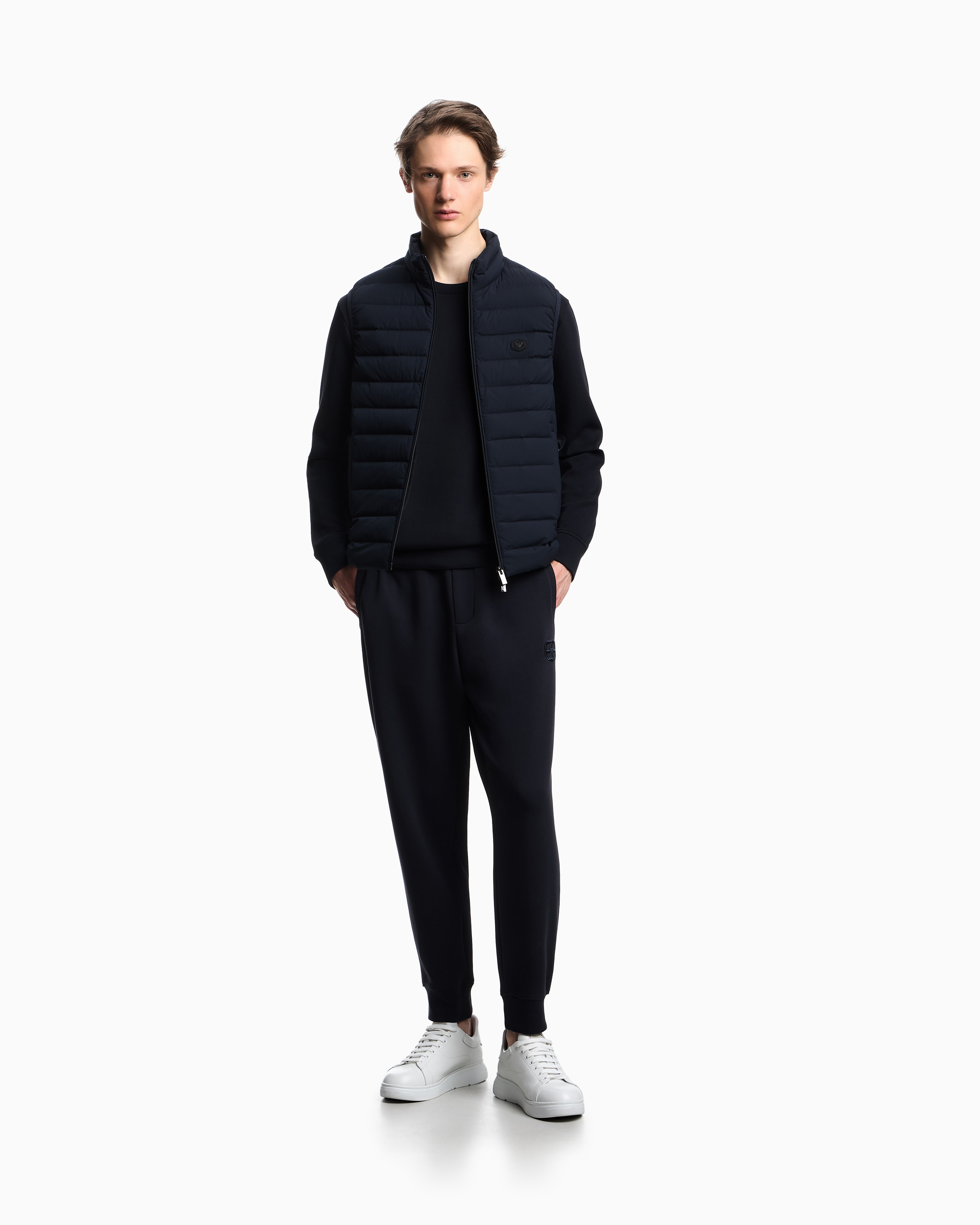 Jogger in jersey con logo ricamato 8N1PT0 1JHSZ 0920 EMPORIO ARMANI Blue 