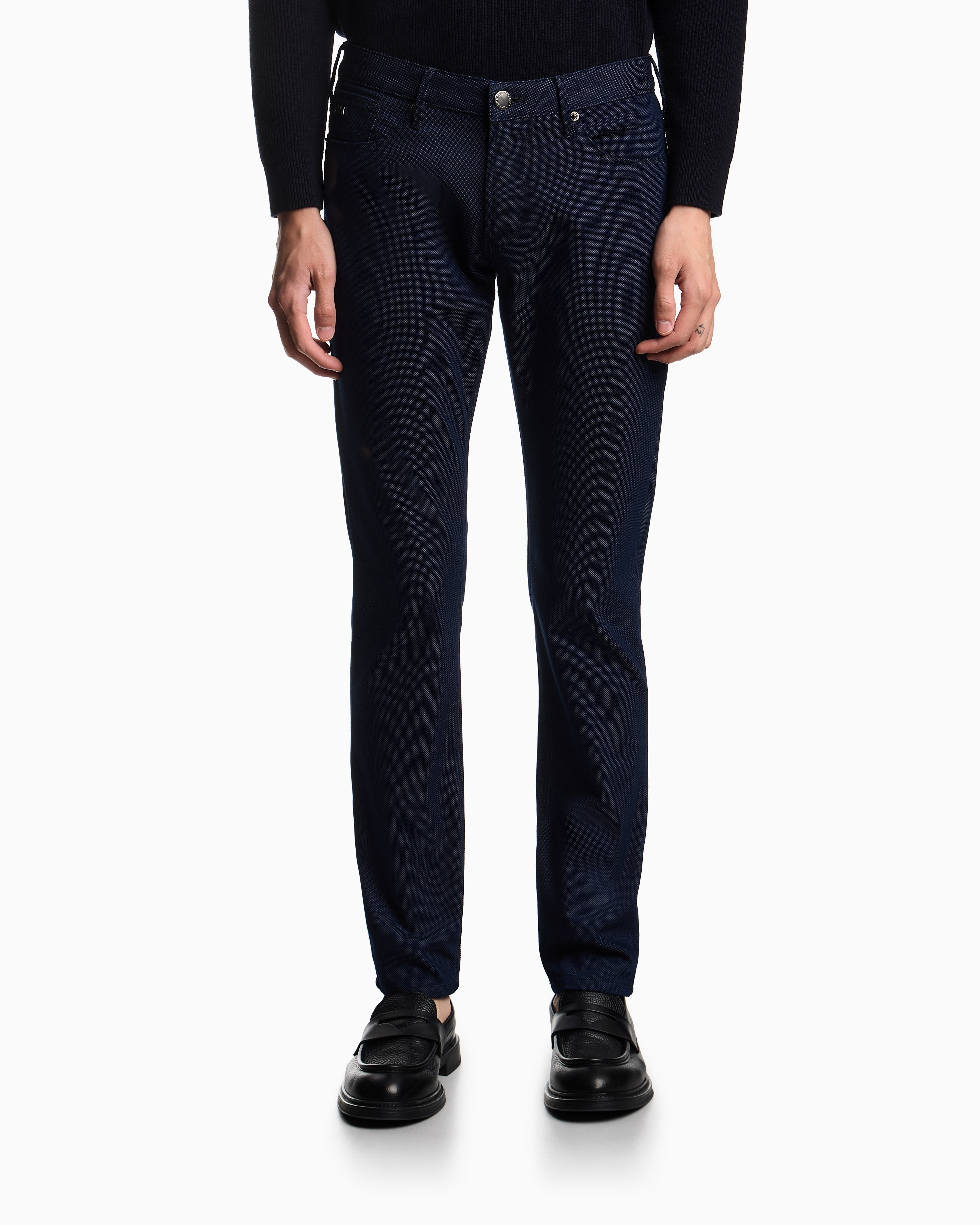Pantalone in cotone con micro pois EM000121 AF14124 FB021 EMPORIO ARMANI Blue 