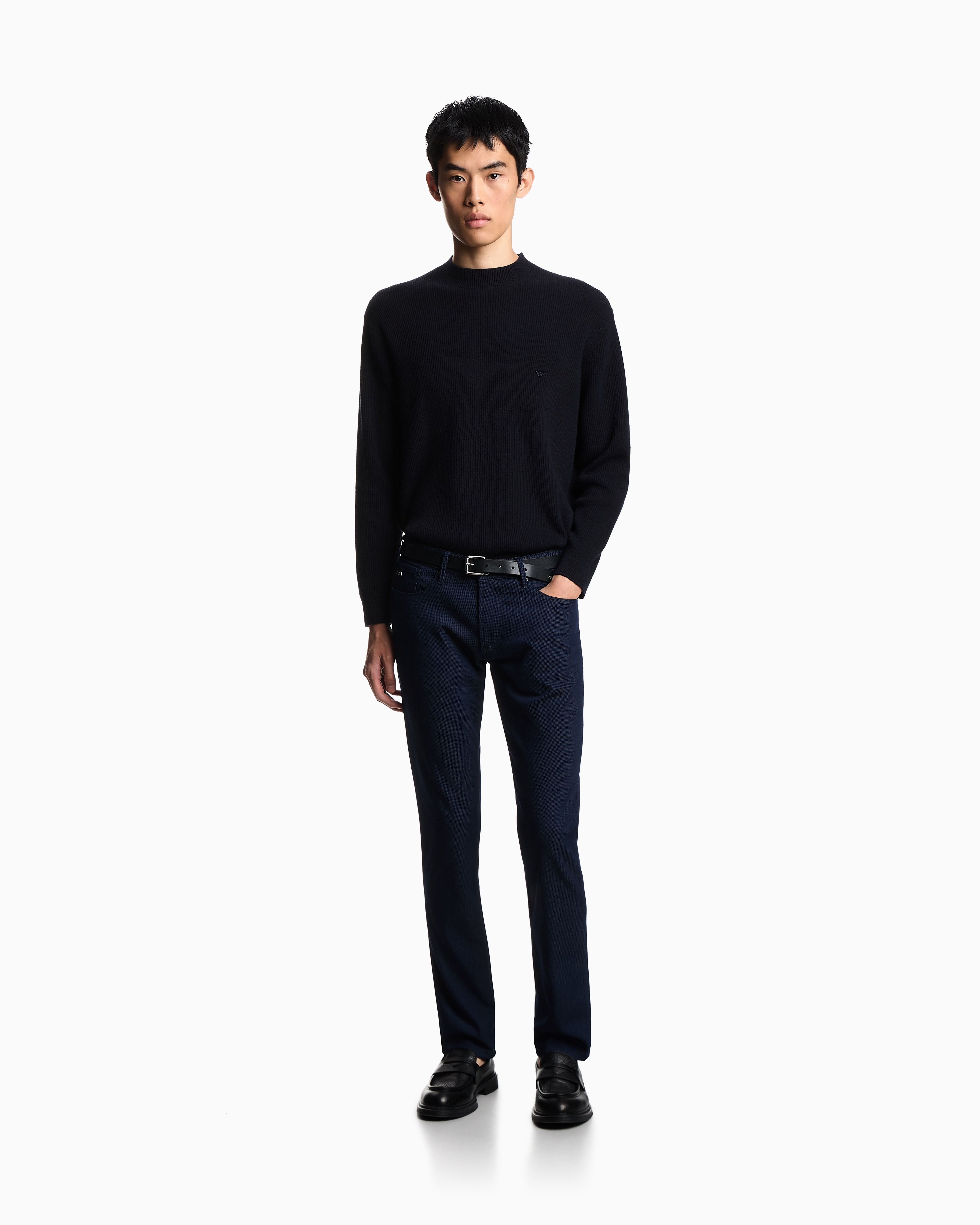 Pantalone in cotone con micro pois EM000121 AF14124 FB021 EMPORIO ARMANI Blue 