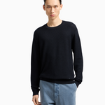 Maglia girocollo in lana con lavorazione jacquard EM002196 AF13851 FB057 EMPORIO ARMANI Blue 