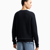 Maglia girocollo in lana con lavorazione jacquard EM002196 AF13851 FB057 EMPORIO ARMANI Blue 