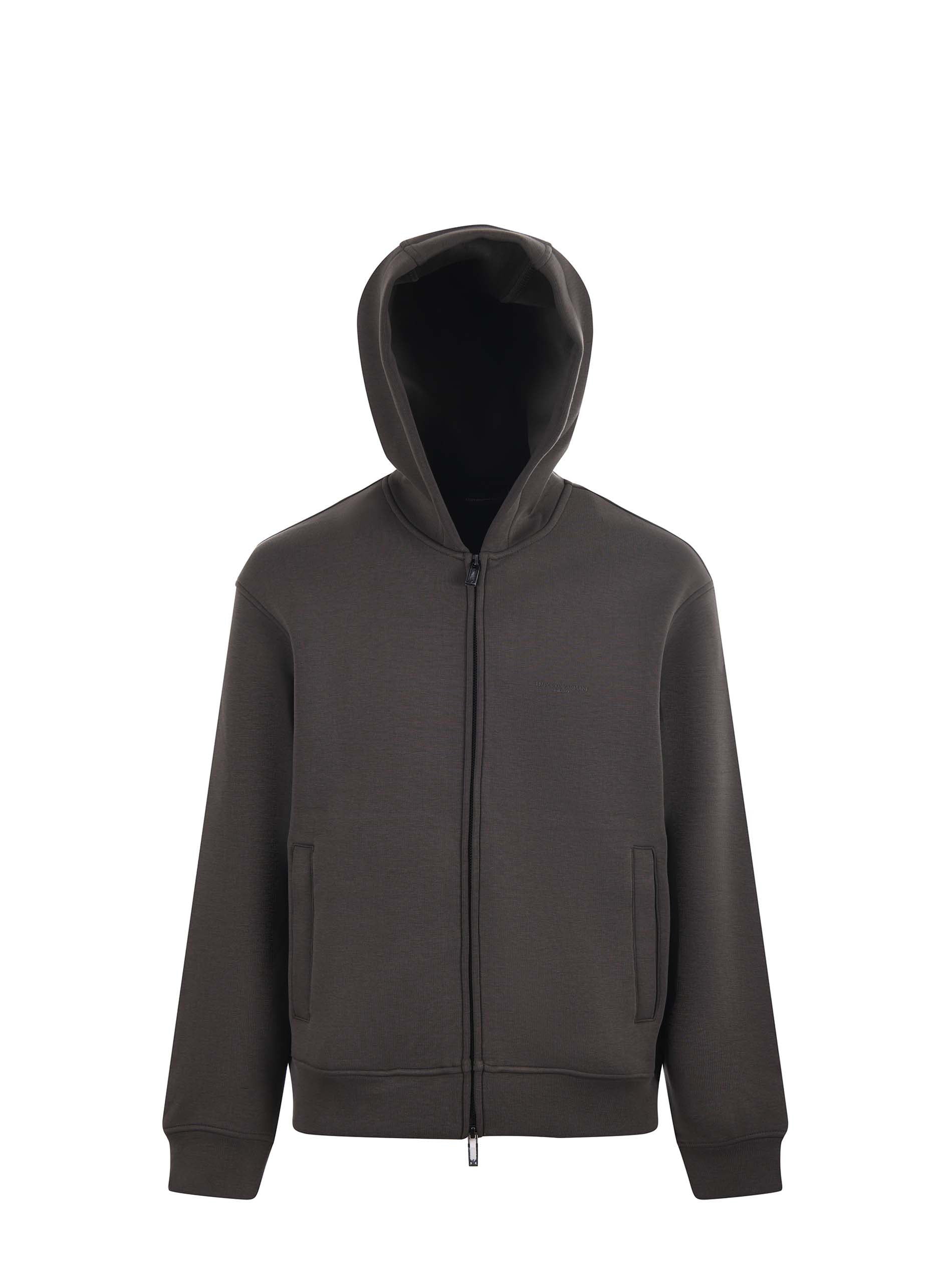 Felpa con zip e cappuccio EM002866 AF17547 U8120 EMPORIO ARMANI Dark green 