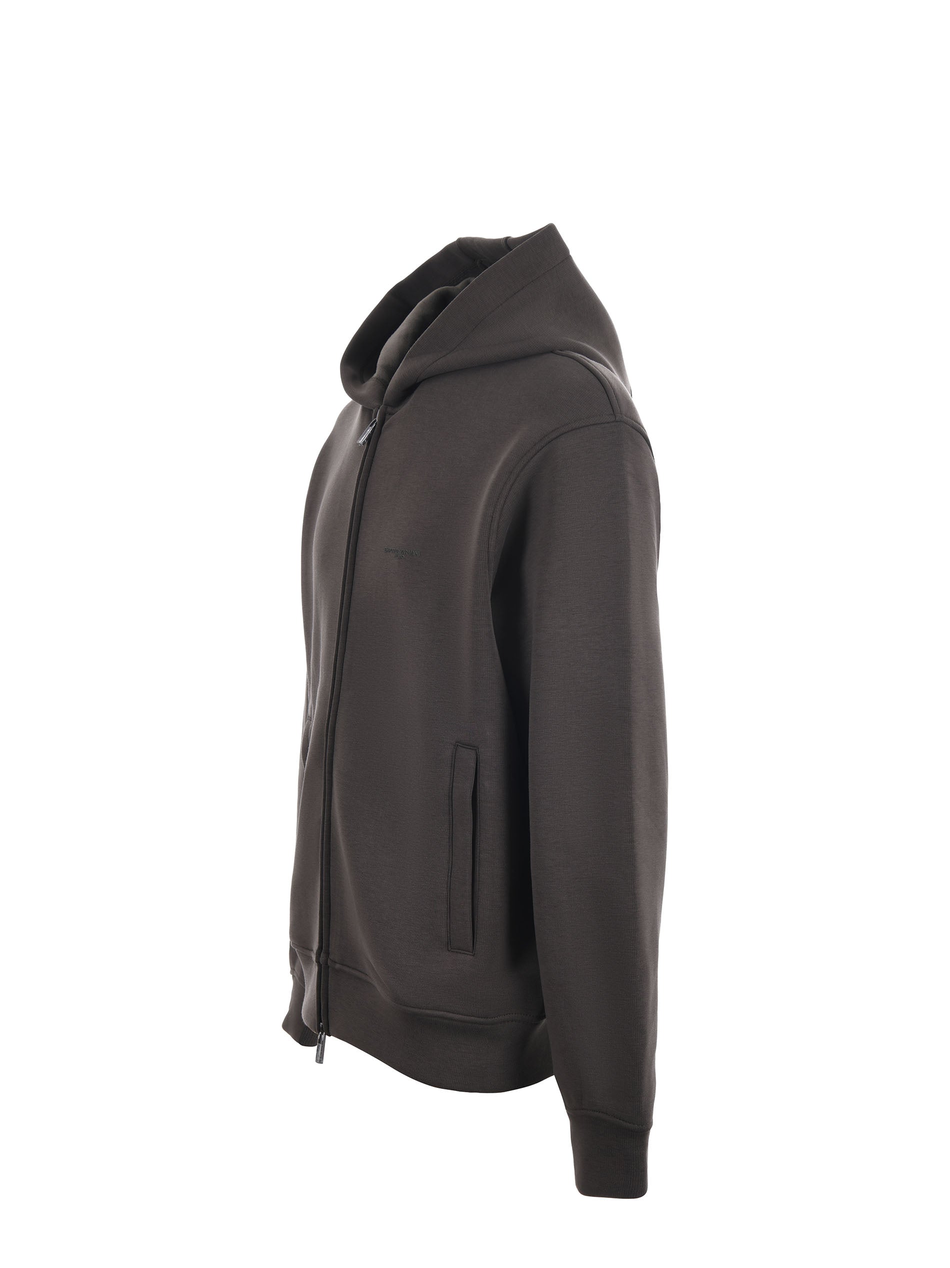 Felpa con zip e cappuccio EM002866 AF17547 U8120 EMPORIO ARMANI Dark green 