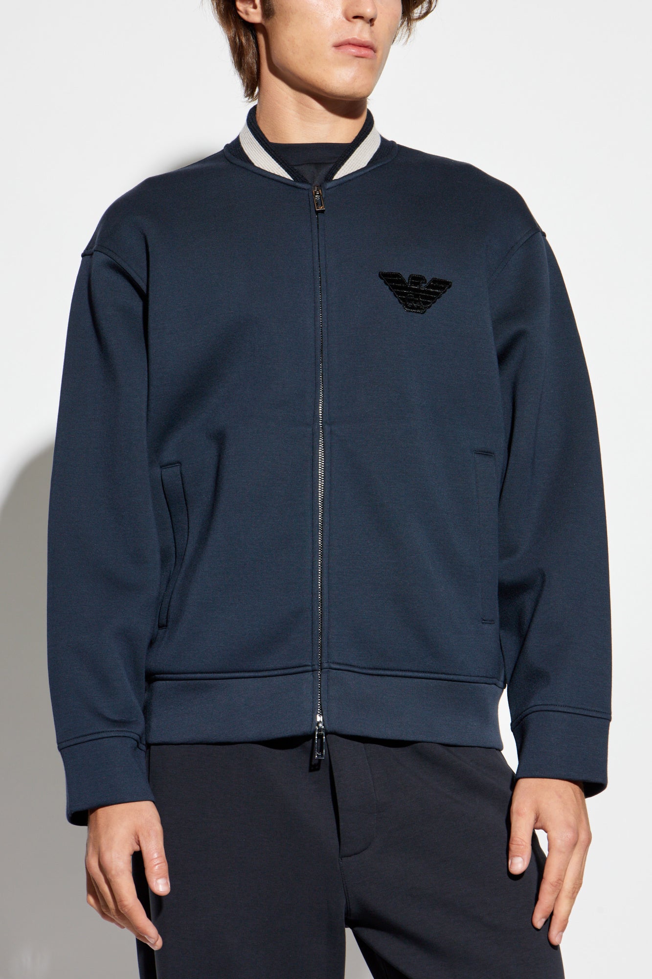Felpa con zip EM002877 AF17545 UB118 EMPORIO ARMANI Blue 