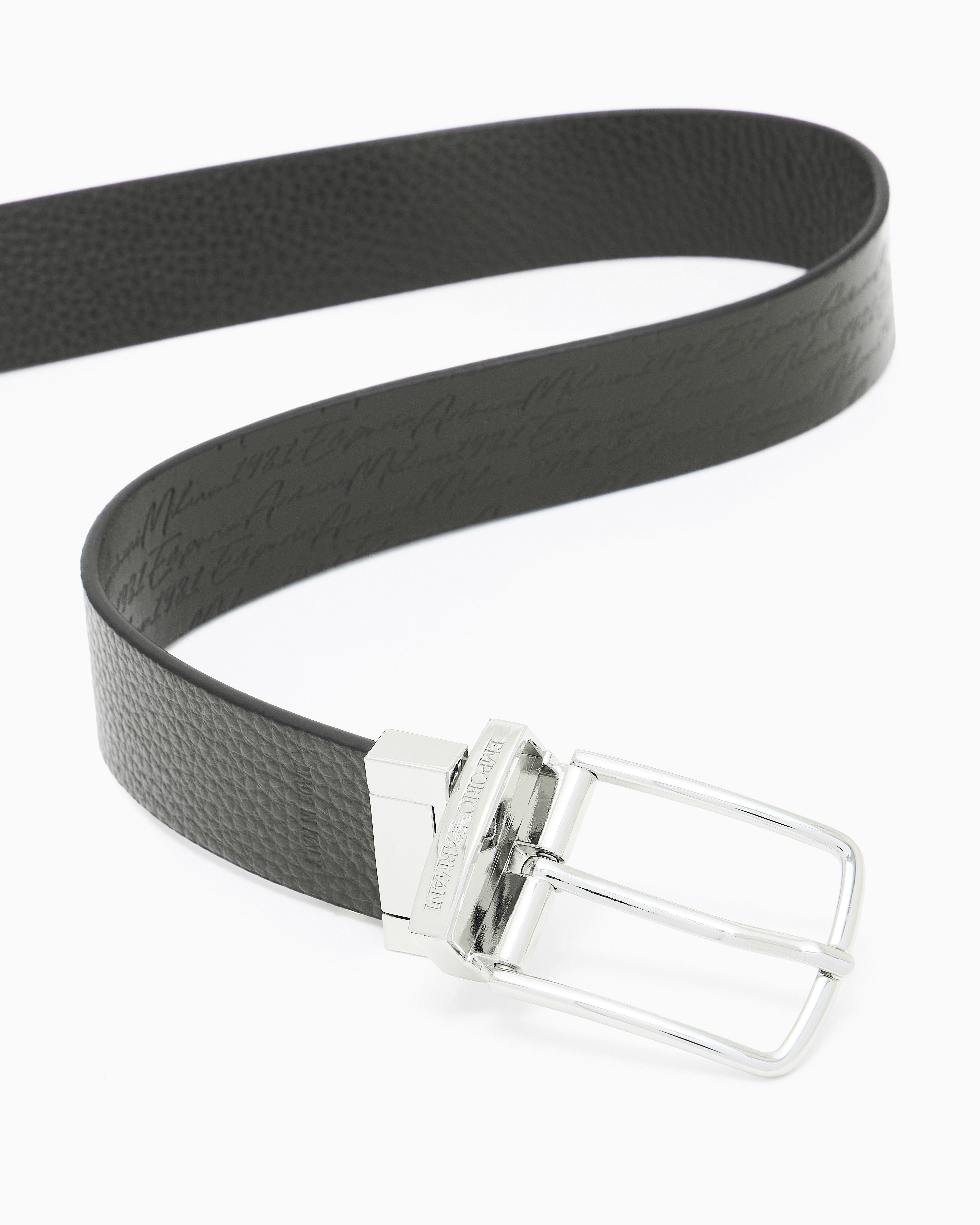 Cintura reversibile in pelle logata EM003102 AF18281 UB118 EMPORIO ARMANI Black 