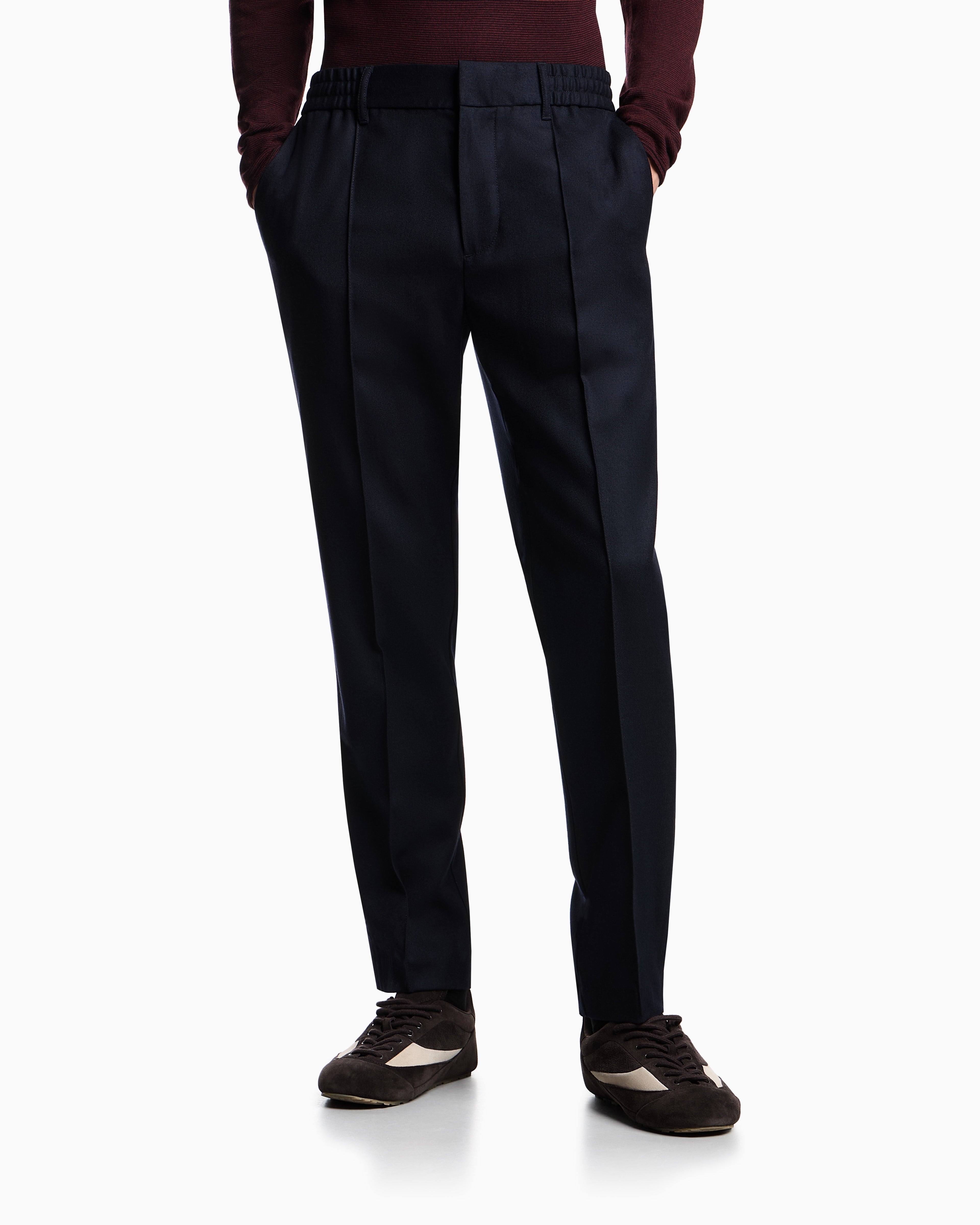 Pantalone in twill di lana stretch EM003669 AF18507 UB118 EMPORIO ARMANI Blue navy 
