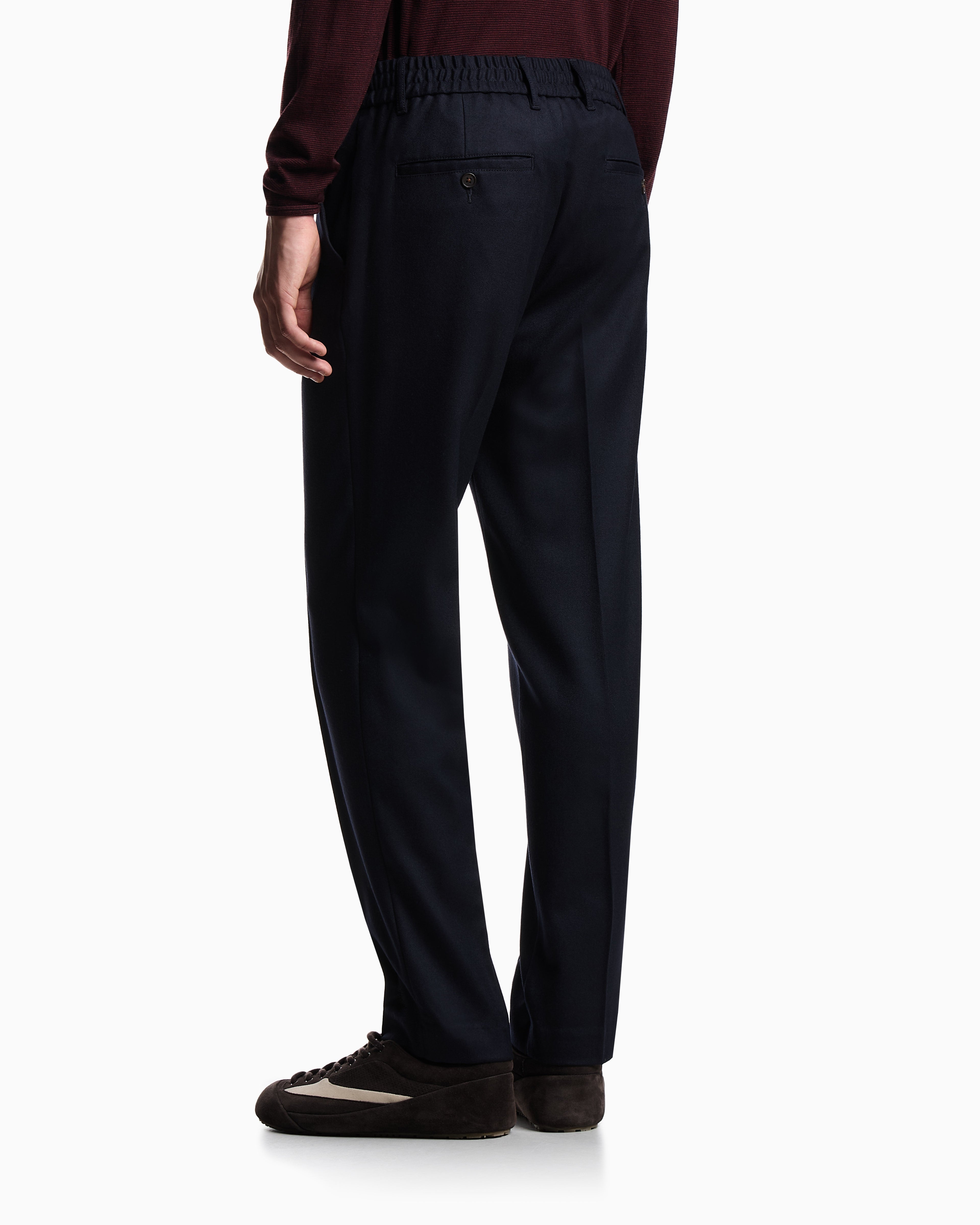 Pantalone in twill di lana stretch EM003669 AF18507 UB118 EMPORIO ARMANI Blue navy 