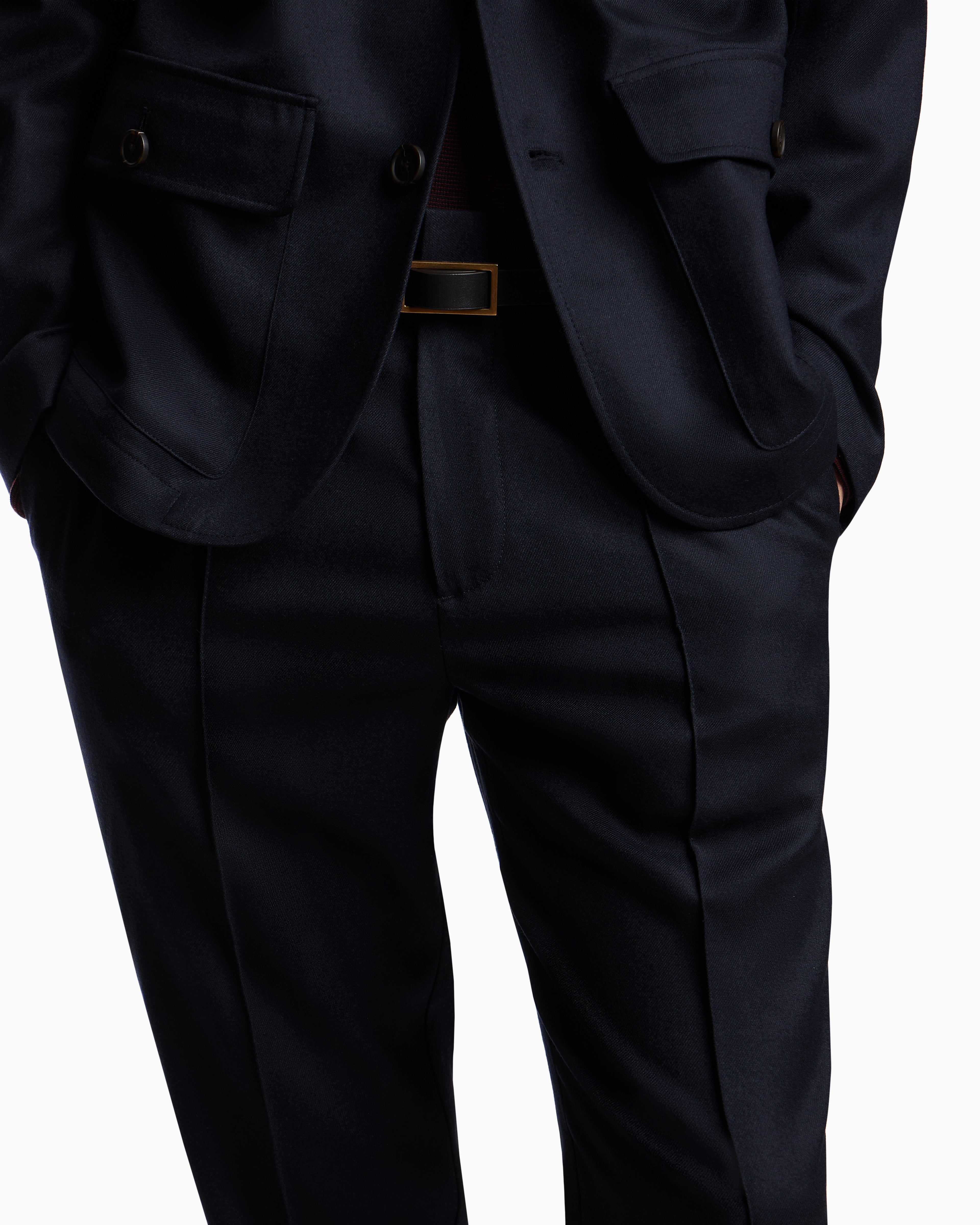 Pantalone in twill di lana stretch EM003669 AF18507 UB118 EMPORIO ARMANI Blue navy 