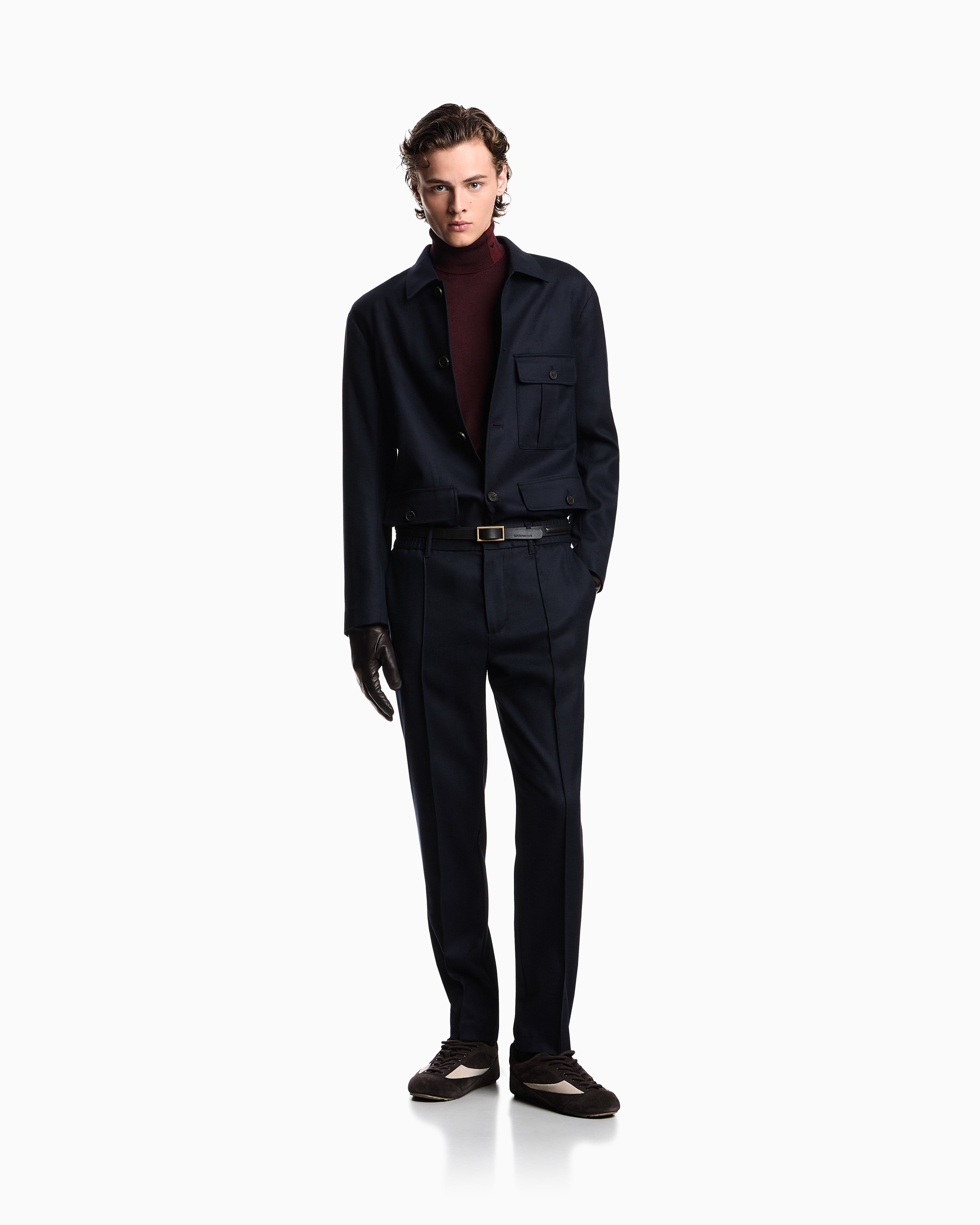 Pantalone in twill di lana stretch EM003669 AF18507 UB118 EMPORIO ARMANI Blue navy 