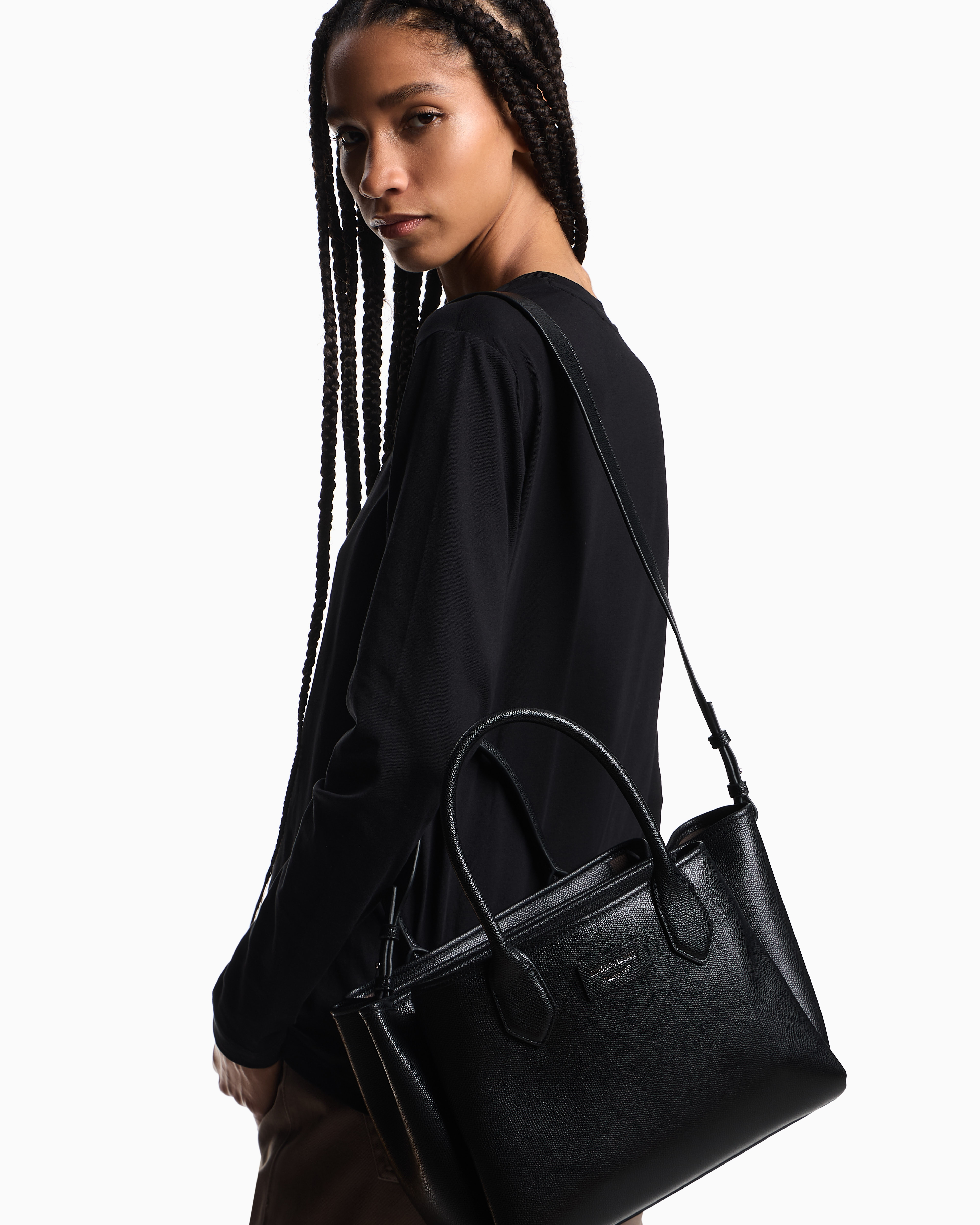 Borsa in ecopelle EW002329 AF17799 MC149 EMPORIO ARMANI Nero/taupe 