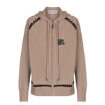 Maglia aperta con zip e cappuccio in lana e cachemire D47EN037E54 MFA86 ERMANNO FIRENZE Tortora 