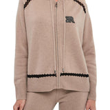 Maglia aperta con zip e cappuccio in lana e cachemire D47EN037E54 MFA86 ERMANNO FIRENZE Tortora 