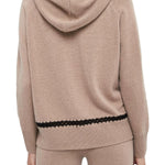 Maglia aperta con zip e cappuccio in lana e cachemire D47EN037E54 MFA86 ERMANNO FIRENZE Tortora 