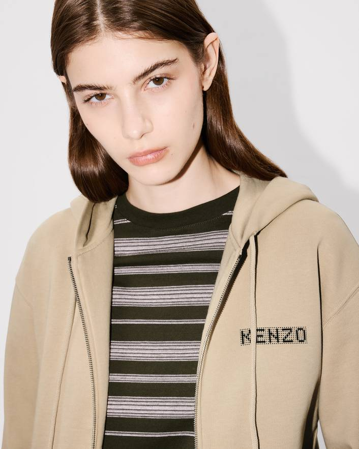 Felpa con zip e cappuccio FF62HO2514MF 11 KENZO Beige 