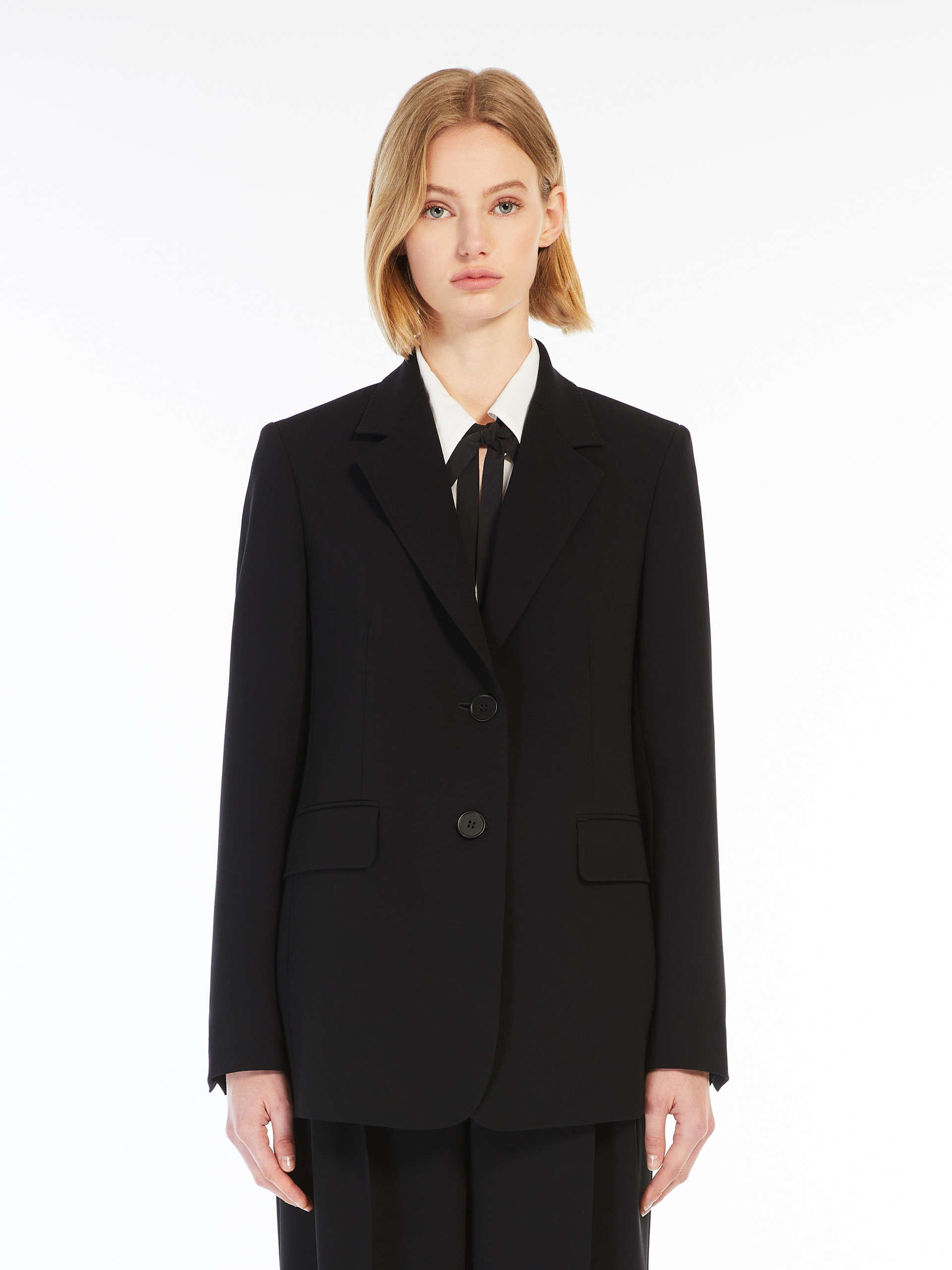 Blazer monopetto in cady 2526046161 001 MAX MARA STUDIO Nero 