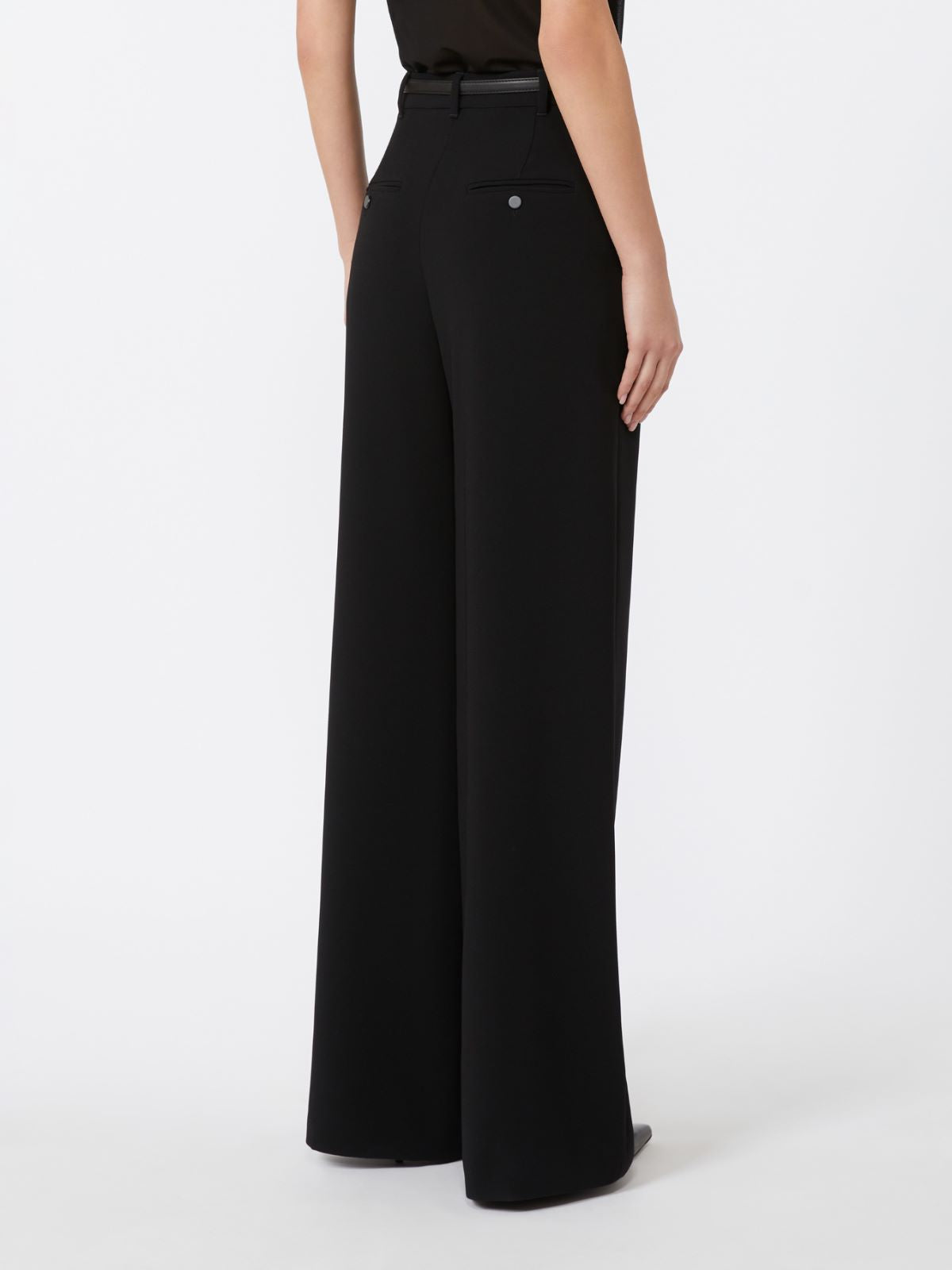 Pantalone largo in cady 2526136011 001 MAX MARA STUDIO Nero 