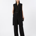 Pantalone largo in cady 2526136011 001 MAX MARA STUDIO Nero 