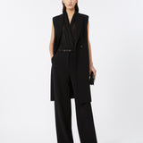 Pantalone largo in cady 2526136011 001 MAX MARA STUDIO Nero 