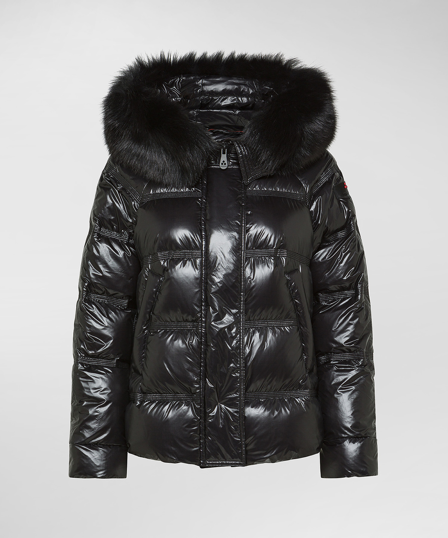Piumino lucido in nylon ripstop PED5123 01181752 NER PEUTEREY Black 